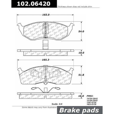 Centric Parts CTEK Metallic Pad, 102.06420 102.06420
